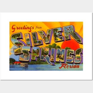 Greetings from Silver Springs, Florida - Vintage Large Letter Postcard Posters and Art